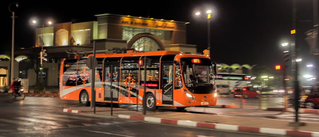 Marrakech bus electrique nuit Detafour