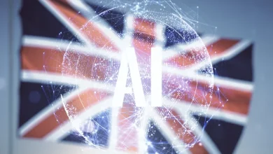 creative artificial intelligence symbol hologram british flag sunset sky background double exposure 905x613 1 Detafour