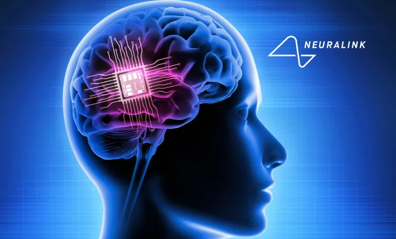 mockup of a person with a brain chip like the one neuralink is creating Detafour