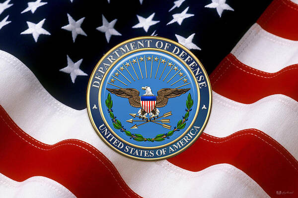 us department of defense dod emblem over american flag serge averbukh Detafour