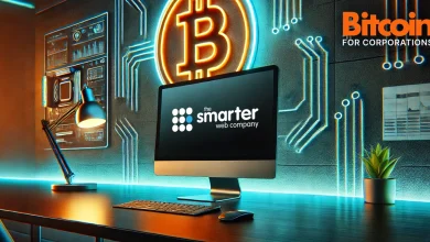 web designer office desk with glowing lights and the smarter web company logo Detafour