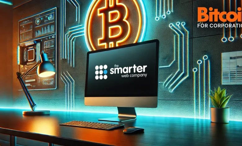 شركة سمارتر ويب البريطانية تعزز استثماراتها في بيتكوين ضمن خطة عشرية طموحة 1 web designer office desk with glowing lights and the smarter web company logo Detafour